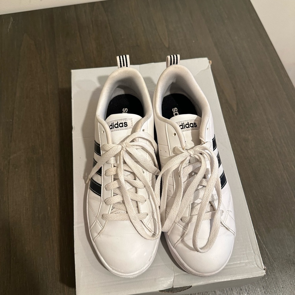 Adidas White and Black Sneakers Classic Low-Top Design